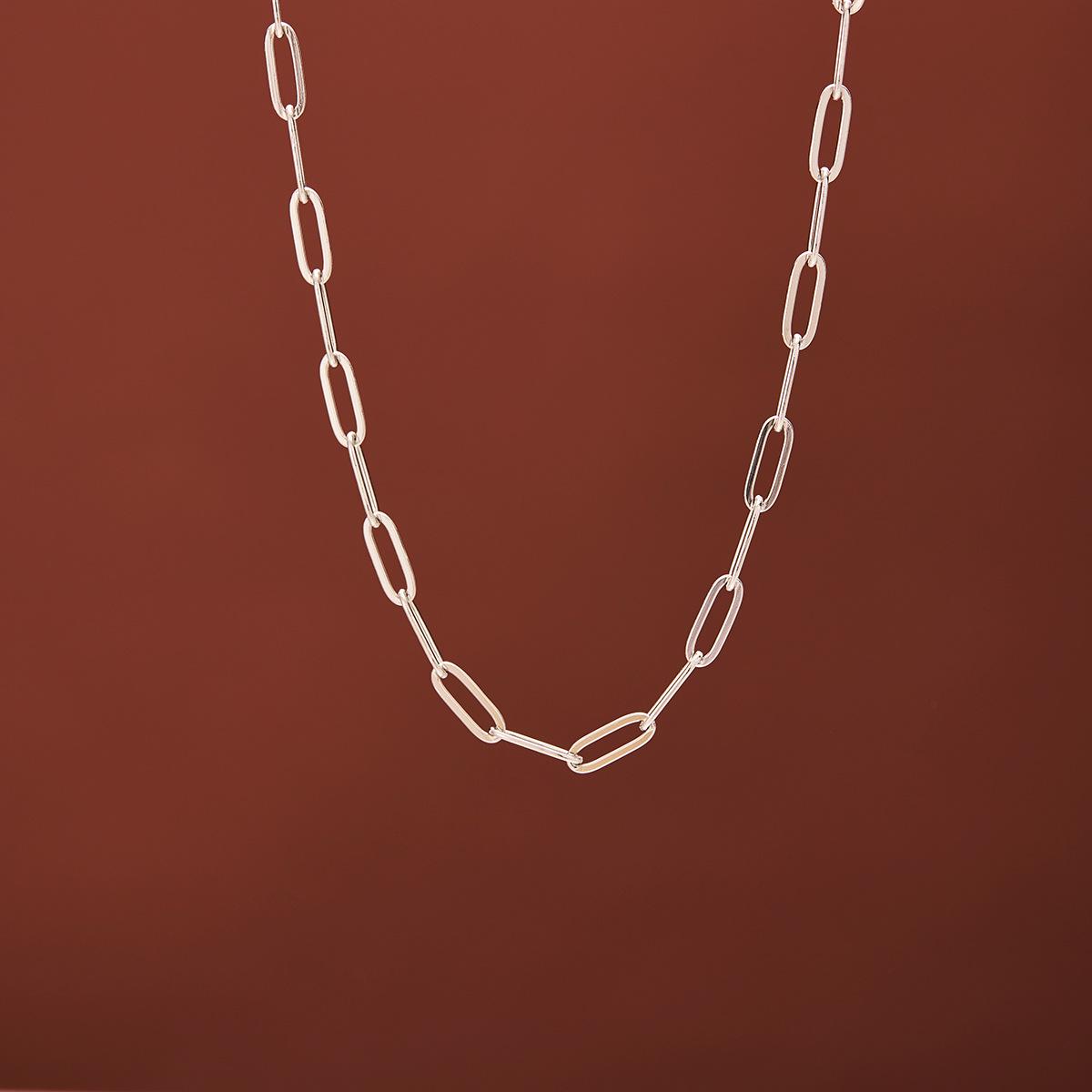 

Wenjian Французское Минималистичное Ожерелье из Титановой Стали с Полой Цепью в Виде Креста – Унисекс Роскошный Многослойный Дизайн