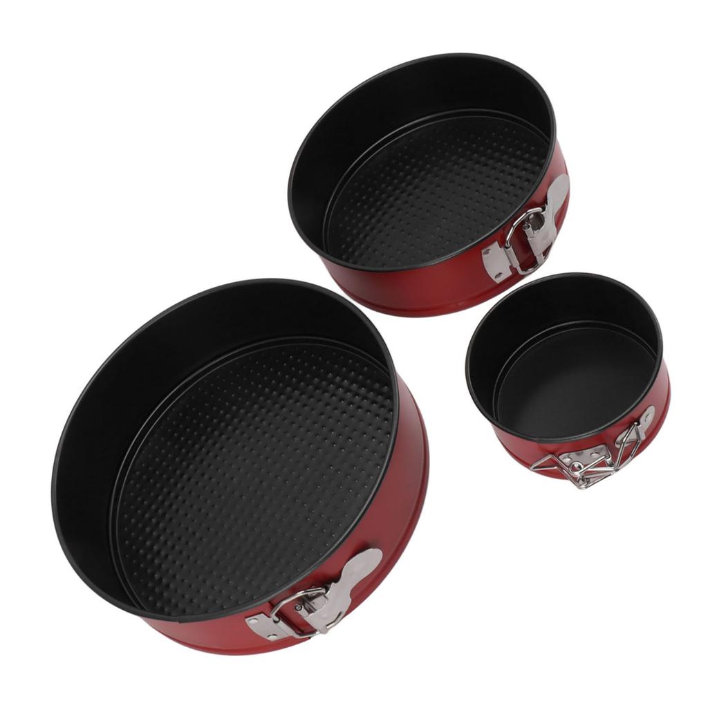 3Pcs Cake Pan Set Food Grade Thick Carbon Steel Prevent Sticking Round Honeycomb Springform Baking