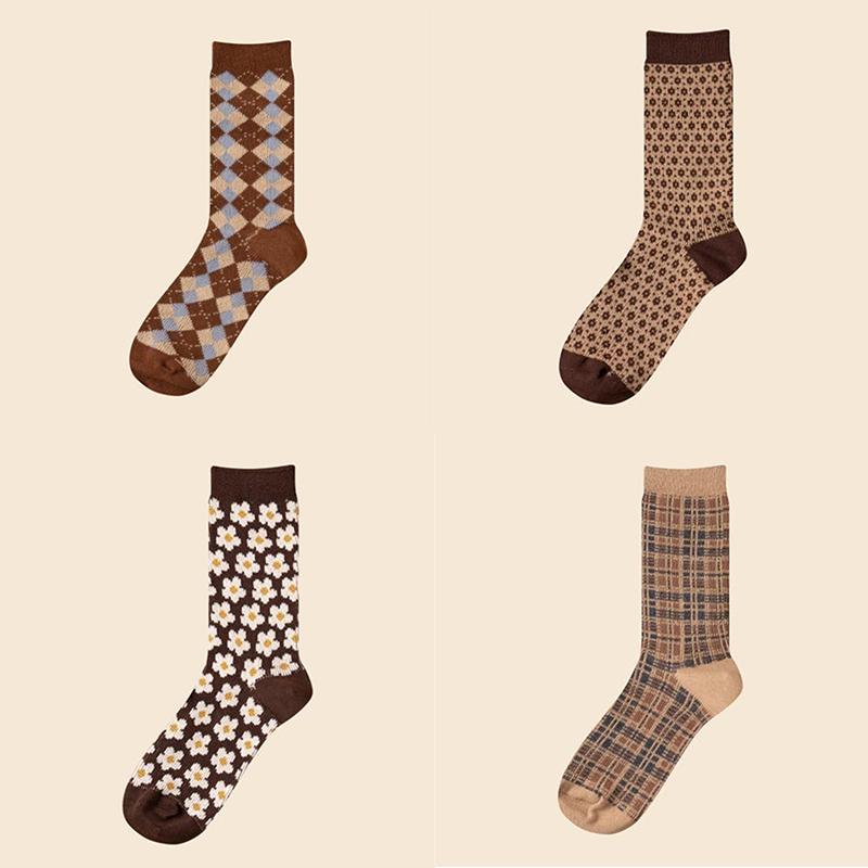 

4 пари жіночих вовняних кашемірових жіночих товстих зимових шкарпеток теплих м яких однотонних повсякденних шкарпеток One size