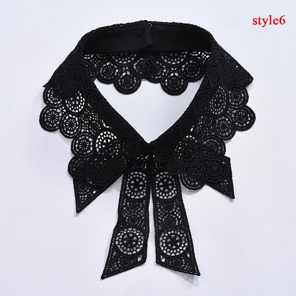 Pół koszuli Klapa Szal Odpinany Dekolt Haftowany Dekor DIY Fałszywy Kołnierzyk Koronkowy Kwiatowy Sztuczny Kołnierzyk Stylowy Damski Kołnierzyk