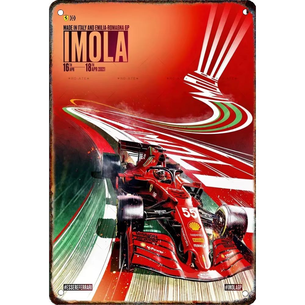 Vintage Formula Car Race Poster Home Garage Club Modern Wall Art Decorative Panel Mural Aesthetics