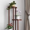 Antique Chinese Style Simplified Indoor Solid Wood Flower Stand Modern Design Space-Saving Pot Holder for Living Room