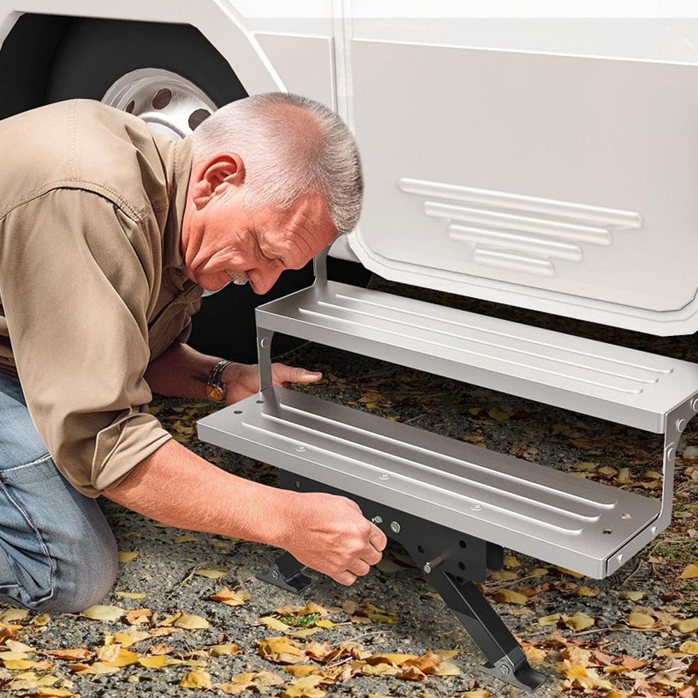 RV Foot Stabilizer Multi-Purpose Folding Step Stabilizer Heavy Duty RV Support Legs for Easy Installation & Enhanced Stability