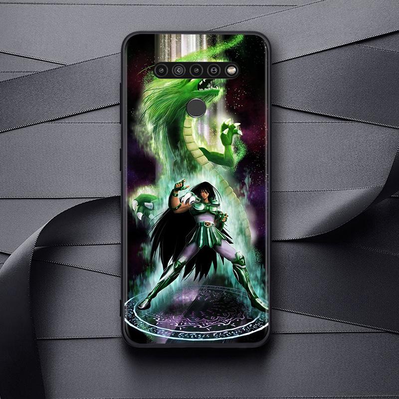 Saint Seiya Shiryu Anime tok LG G8 G8S G8X V30 V35 V40 V50 V60 ThinQ Q60 K40 K50 K51 K61 K71 K92 K62 készülékekhez, puha fekete telefontok