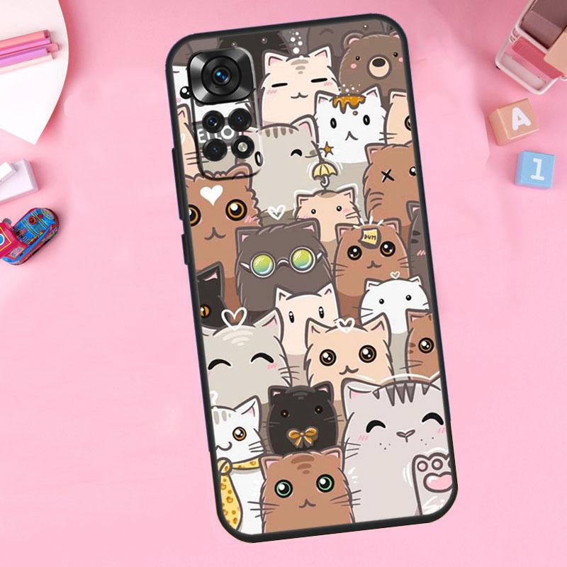Funny cute cats For Xiaomi Redmi Note 14 10 11 12 13 15 Pro Plus Phone Case For Redmi 15 15C 14C 12C 10C 13C