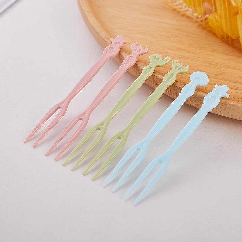 Cute Disposable Fruit & Cake Fork Set for Household Use