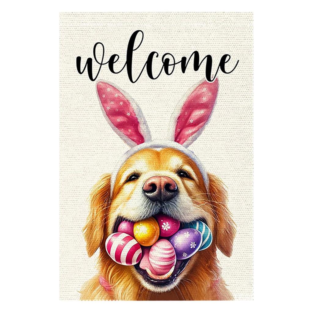 Garden Flags Spring Decoration Flags, Easter Egg Bunny Holiday Courtyard Outdoor Flag Decorations