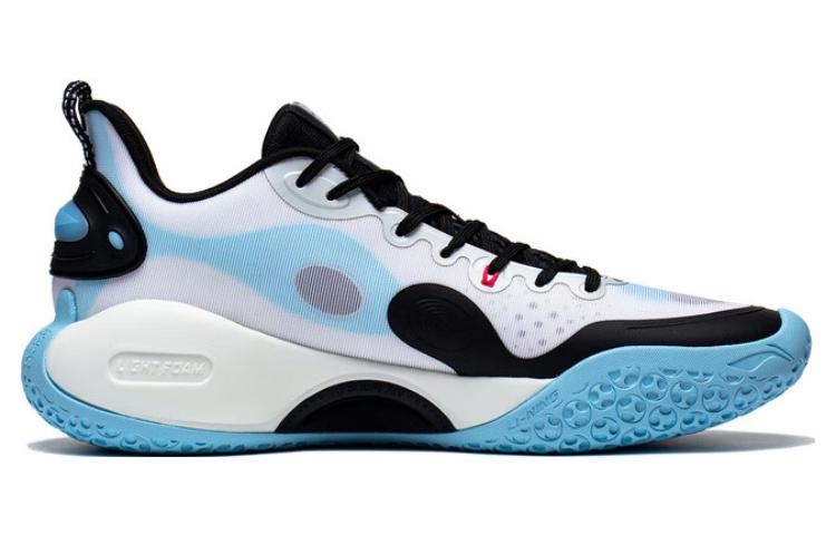 Li Ning YuShuai Team Lightweight Cushioning Slip Resistant Low Top Basketball Shoes Men's White Black ABPT039-1