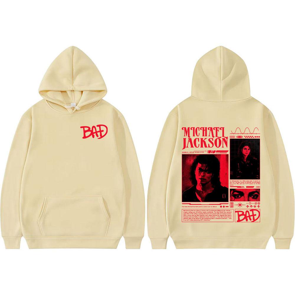Michael Jackson King of Pop Bad Era Tour Sweatshirts Men Women Harajuku Hip Hop Punk Hoodies Casual Hoodie