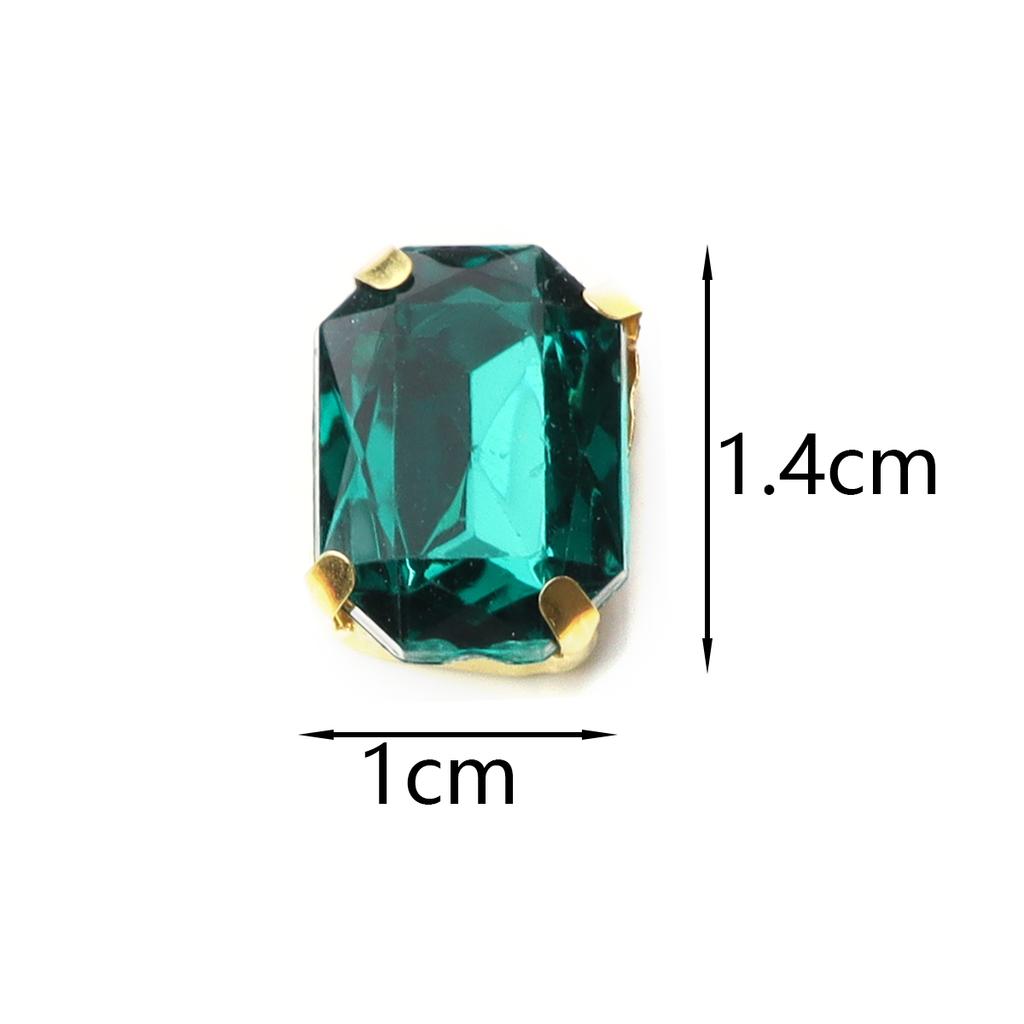 30pcs/lot Square Acrylic Rhinestone Beads Stainless Steel Gold Bottom Sew On Rhinestones For DIY Clothing Headwear Jewelry Decor