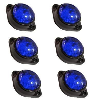 Kamyon Treyler RV Tekne için 6 Adet Yuvarlak Mavi LED Arka Yan İşaretleyici Lambaları 12V