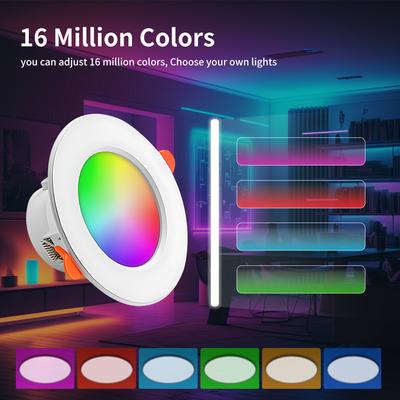 Bluetooth Smart Downlight LED Deckenleuchte Einbauleuchte Rundlicht Dimmbar RGB Lampe Smart Life APP Fernbedienung 110V 220V