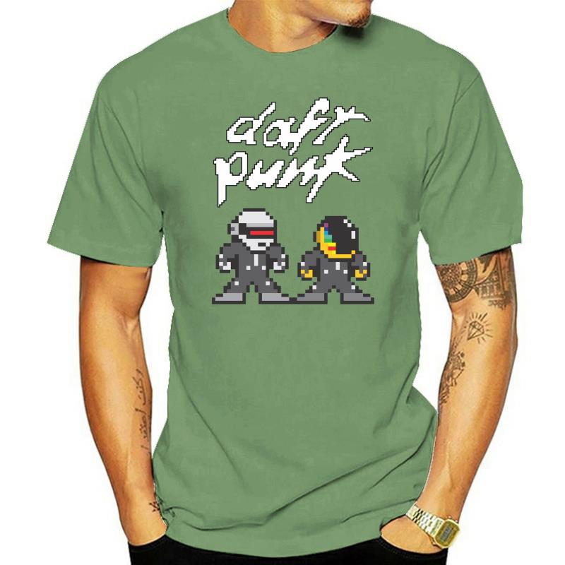 Daft Punk Get Lucky 8 Bit Herren Größe S-3XL T-Shirts Weiß T-Shirts Herren Baumwoll-T-Shirt Bedrucktes T-Shirt Top Tee Neueste
