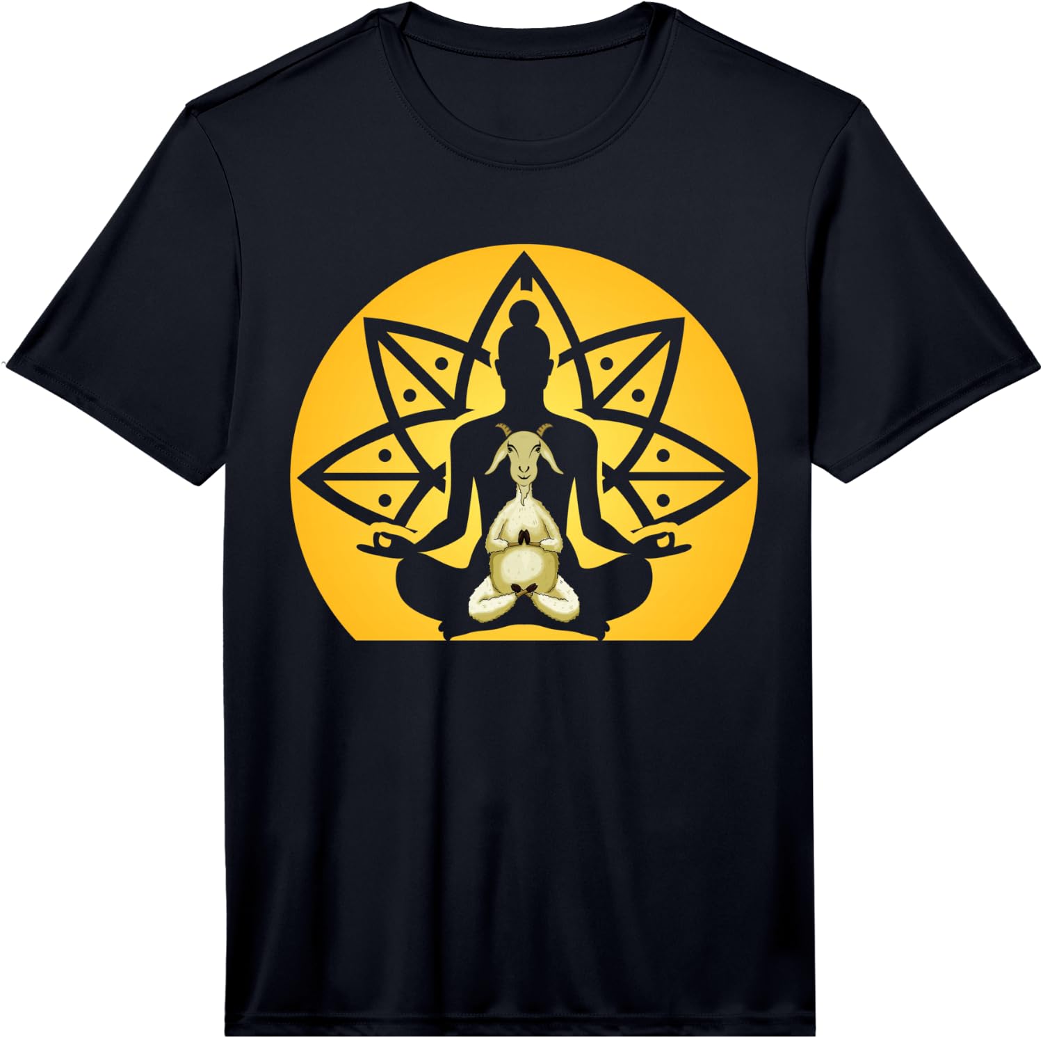 Spiritual Calm Goat Inside Buddha Meditating Yoga Yogi Pose Performance T-Shirt Unisex T-Shirt S