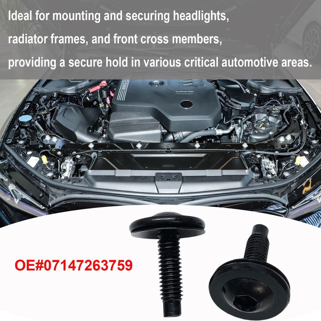 07147263759 Oval Head Screw With Washer Front Bumper Torx-Head Bolt Headlight Mounting Bolt Front Bumper Connector Screw for BMW