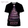 Happy New Year! Hot Selling Men And Women 3D Printed T-Shirt Short Sleeve Fashion Casual Christmas Art T-Shirt Unisex Tops Tees