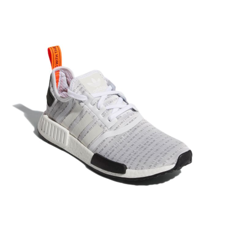 Adidas Originals NMD_R1 Fabric Lace-Up Durable Lightweight Low-Top Lifestyle Sneakers Unisex Sneakers White Gray BB9572