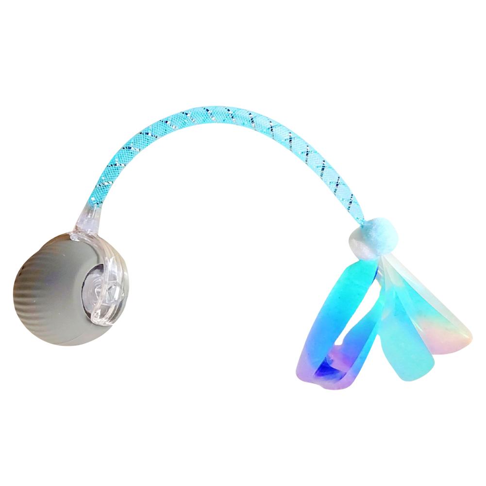 Interactive Cat Toy Ball Motion Activated Electric Cat Toy Rechargeable Cat Toy Ball with Elastic Mesh Tail for Indoor Cats