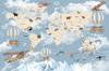 Children's Photo Wallpaper World Map with Planes and Animals DWK291 200x135