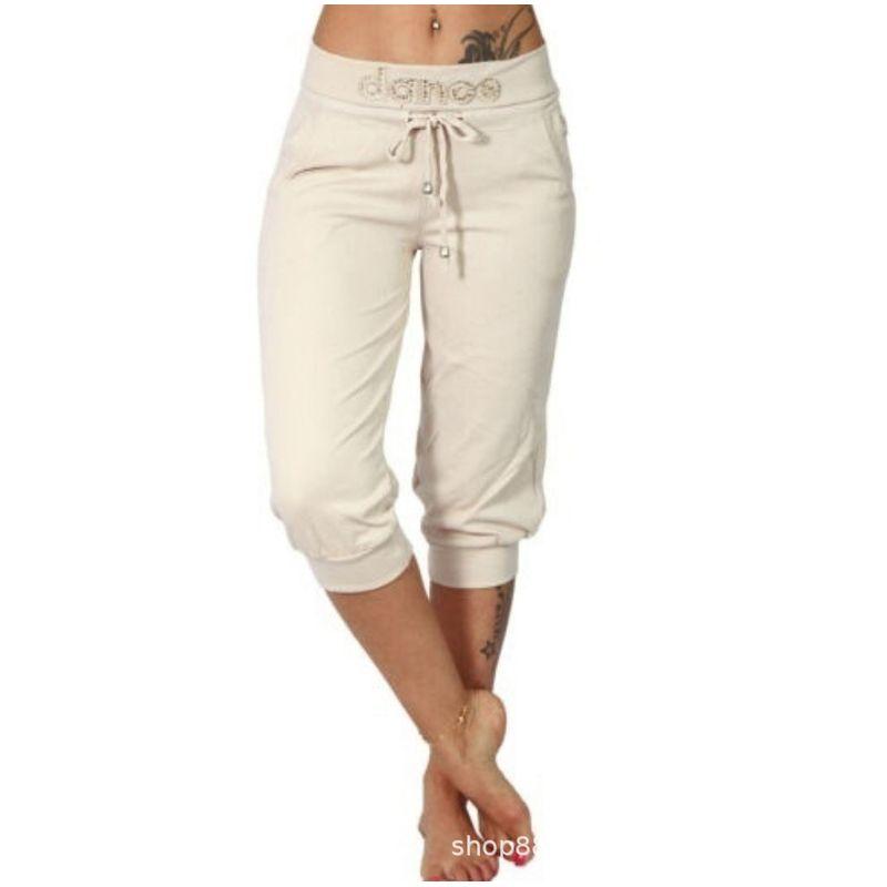 

Solid Color Casual Lace-up Loose Lounge Pants Pure Color Loose Track Pants WHITE 2XL