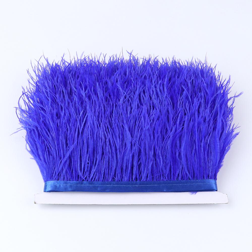 1Meter Colorful Real Ostrich Feather Trims Ribbon 8-10cm White Plumes for Party Dress Clothing Decoration Sewing Feathers Crafts
