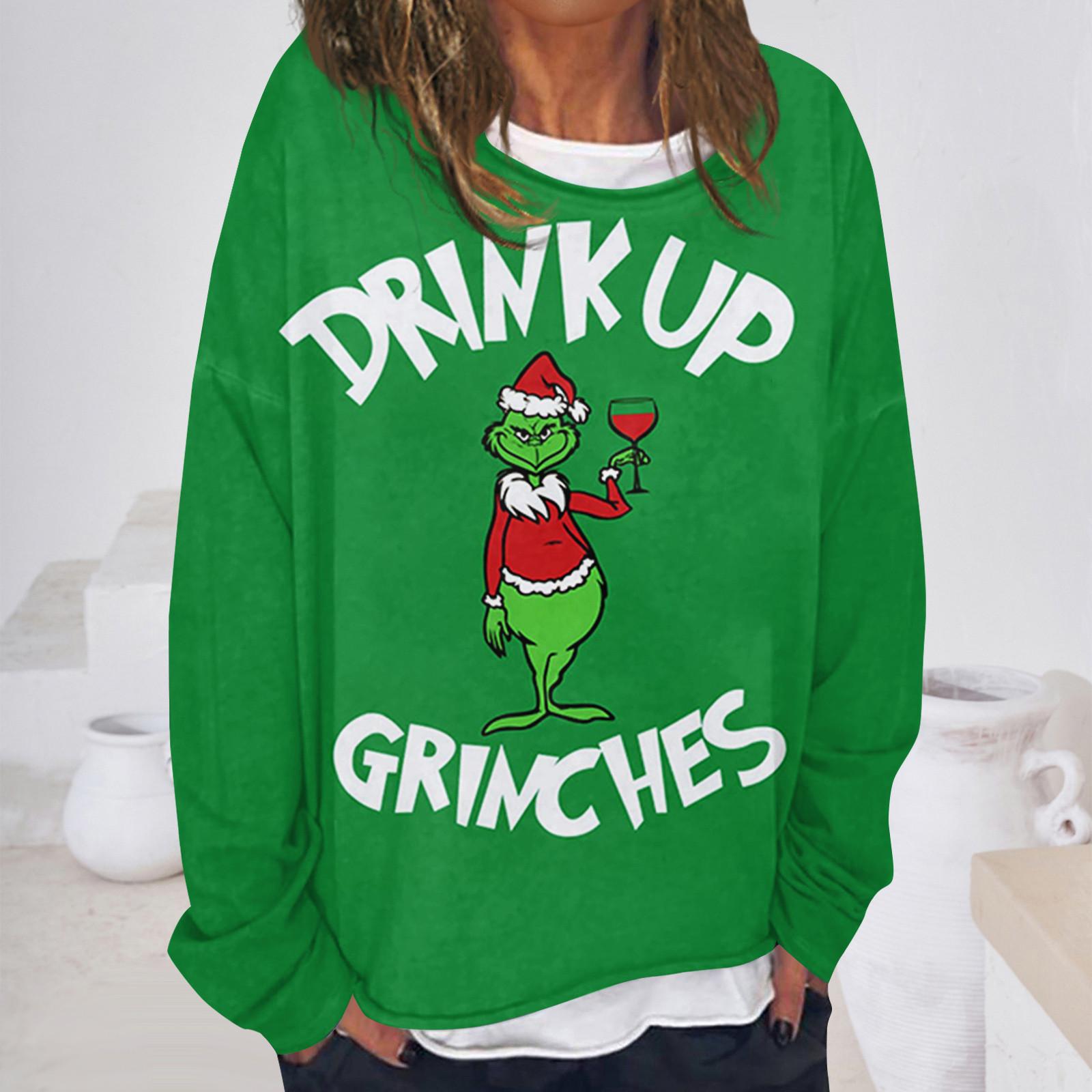 

Женская повседневная модная винтажная толстовка с длинным рукавом и круглым вырезом с принтом, многослойный пуловер, топ XXXL темно-зеленого