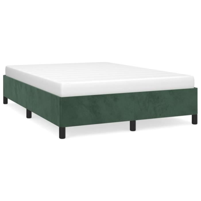 VidaXL Cadre de lit Vert foncé 140x200 cm Velours347327