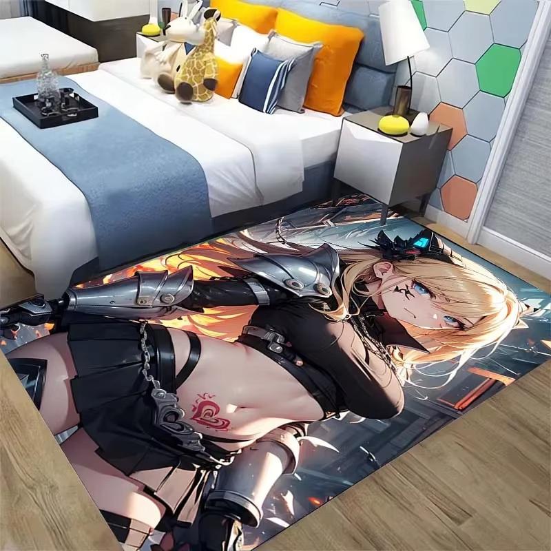 Japanese Anime Sexy Goddess Printed Carpet Game Otaku Anime HD Rug for Living Room Bedroom Deco Study Porch Bedside Non-slip Mat