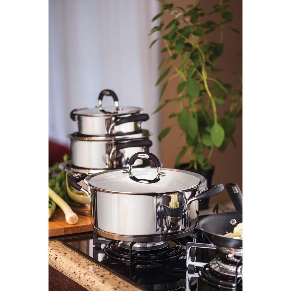 Tramontina Two Hand Pot Duo Silicone 24cm Stainless Steel Dishwasher Safe Gas IH Compatible Made in Brazil TRAMONTINA (Casserole) 18-10 62483/240