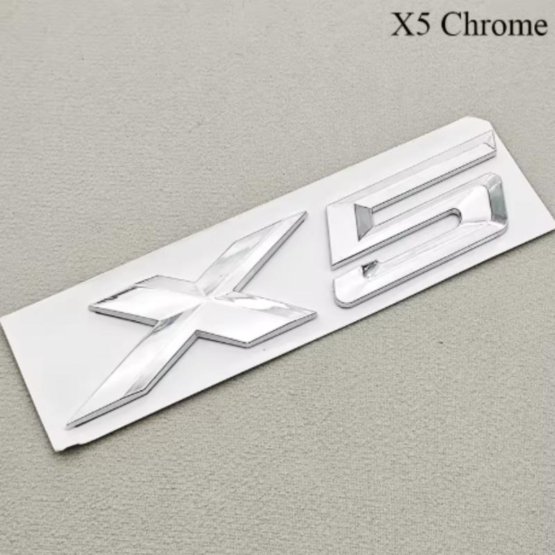Autocollants Lettres de Voiture Chrome Noir ABS 3D Emblème Logo X5 X6 Badges de Coffre Arrière Pour BMW X5 X6 F15 G05 F16 G06 Autocollant Accessoires Auto yo2