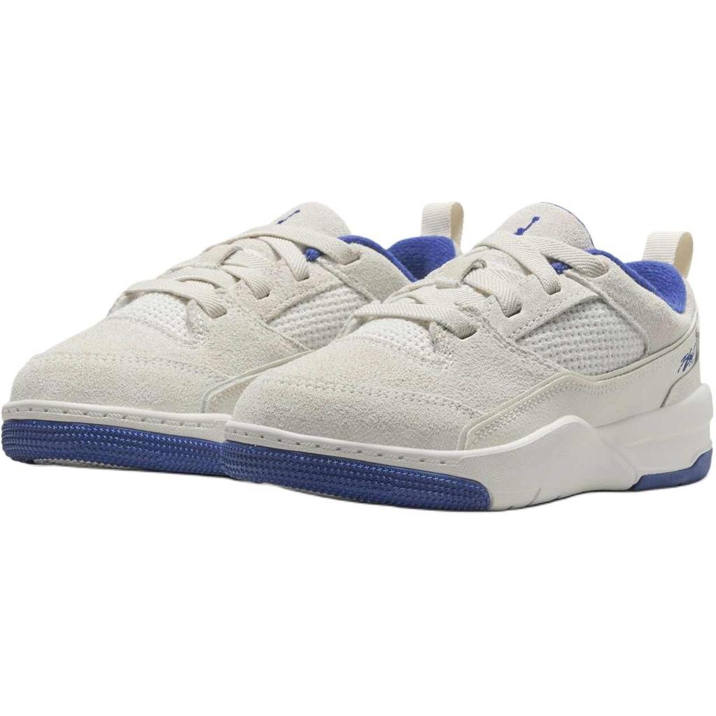 Jordan Flight Court Classic Comfortable Non-Slip Wear-Resistant Low-Top Kids Basketball Shoes Kids sneaker White Blue HF3332-005