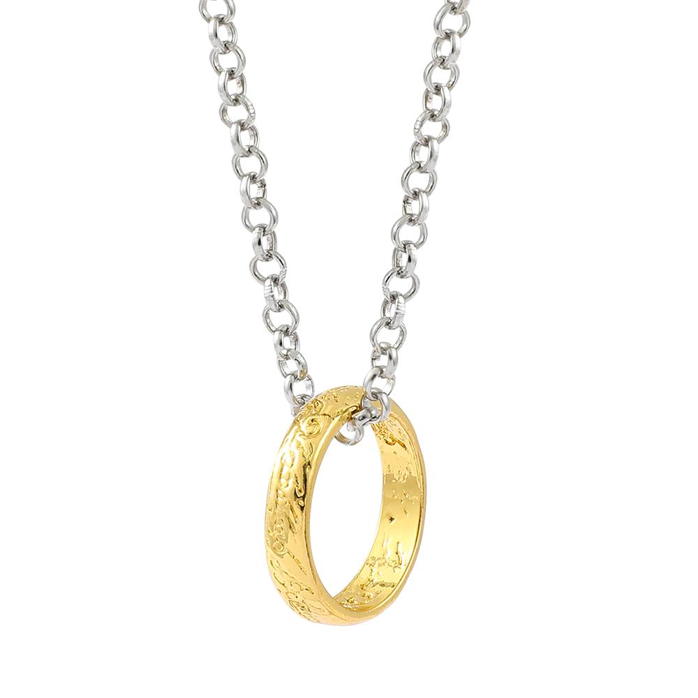 Ожерелье Властелин Колец Фильм С Одинаковой Внутренней и Внешней Стороной 3D Гравировка Испанский Санскрит Ожерелье