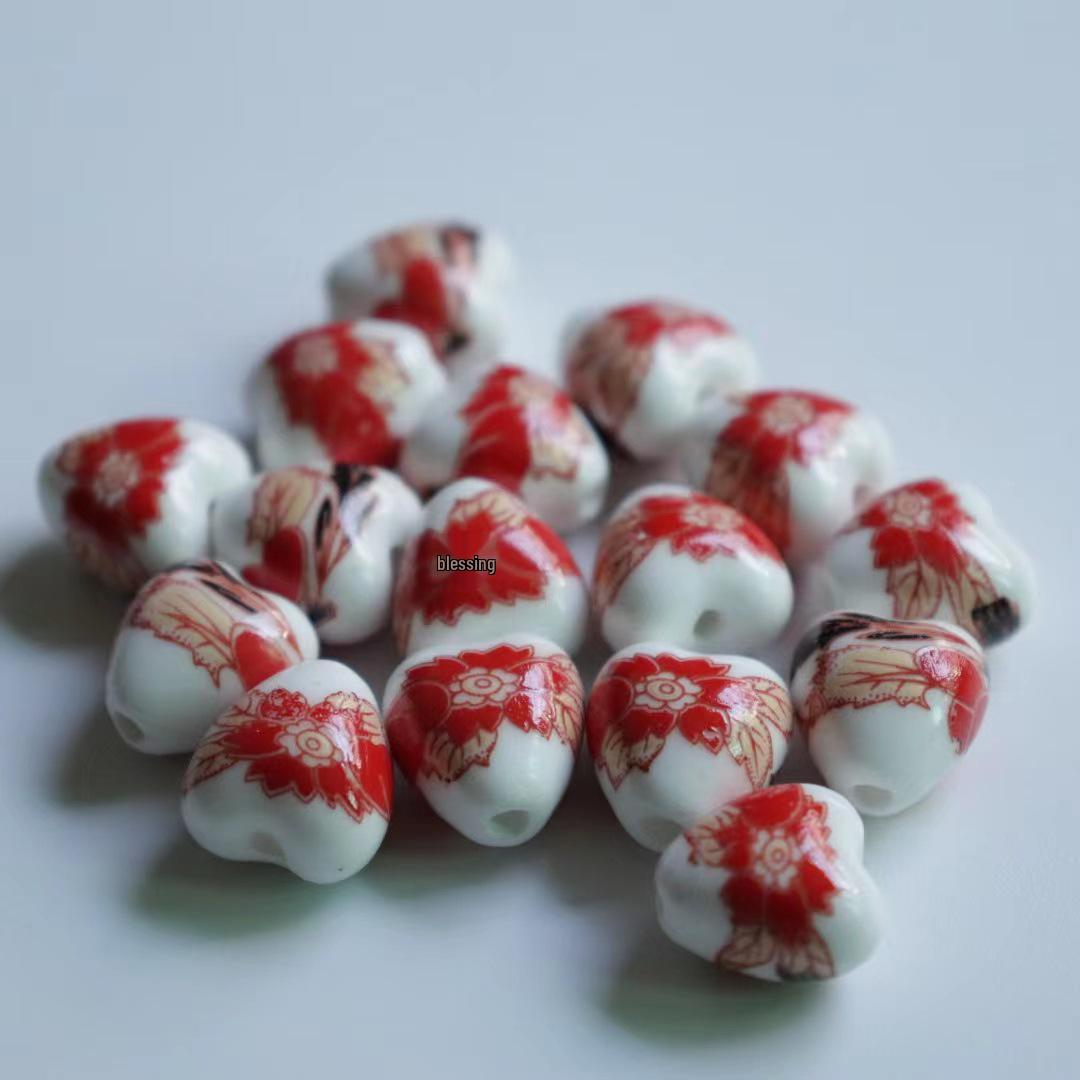 

Heart-Shaped Colorful Ceramic Beads for DIY Jewelry Accessories 10 pieces