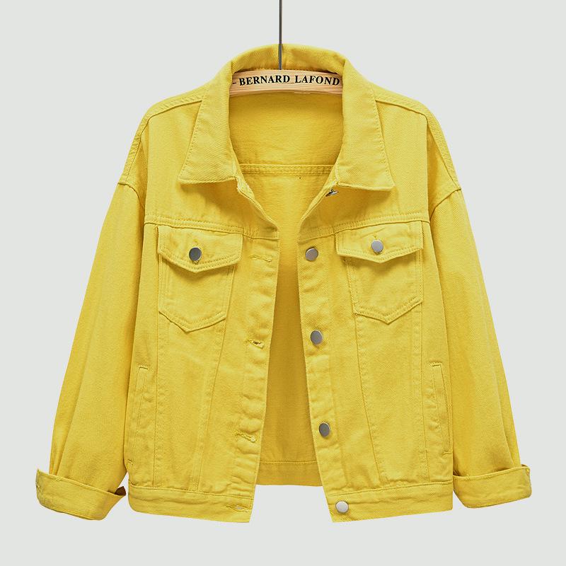 

Women s Pink Spring Loose Fit Denim Jacket - Short, Long Sleeve, Plus Size, Casual Korean Style 2XL