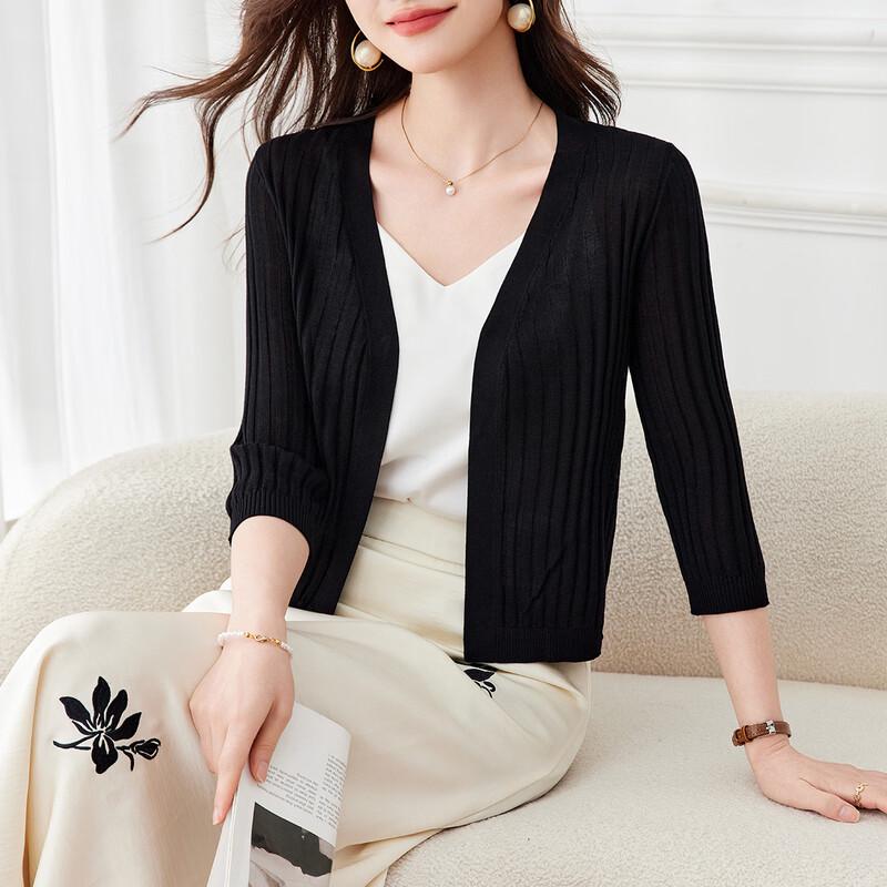 Srcr Silk Blend Lightweight Knit Cardigan L