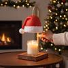 Christmas Candle - Scented Melt Warmer with Festive Hat Decor, Tabletop Desk Lamp (Candle Not Included)
