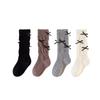 Solid Color Kids Long Sock Sweet Bow Pile-up Socks Soft Kids Stackable Tights  1-5 Year