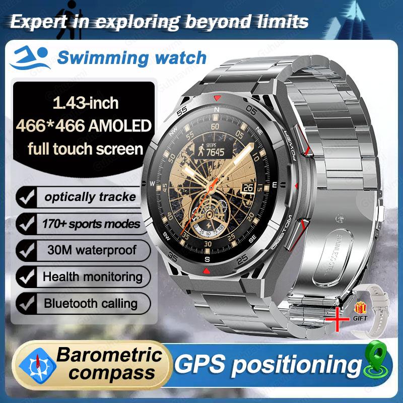 2025 New GPS Smart Watch Men Bluetooth Call 100+Sport GPS Track Watches Voice Assistant Waterproof Smartwatch For Android IOS