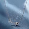Fish Bone Necklace Female Cold Wind Slightly Inlaid Zircon Simple Design Versatile Valentine'S Day Gift