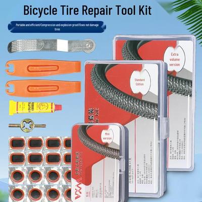 Mountain & Road Bike Glue-Free Tire Repair Set with Patch & Lever Tools