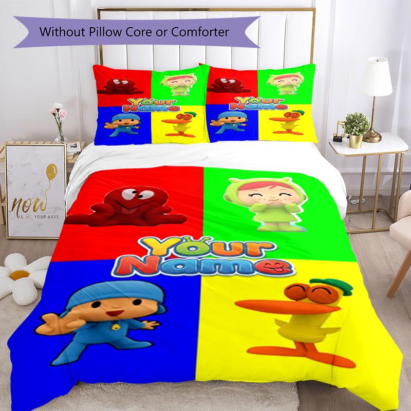 Pocoyo Personalized Name Bed Linens Perfect for Decorate room Breathable Duvet Cover Home Decor Birthday Christmas GiftSpiritual Gift