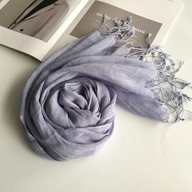 South Korea Dongdaemun Light Linen Scarf, Solid Color Sunscreen Scarf, Source