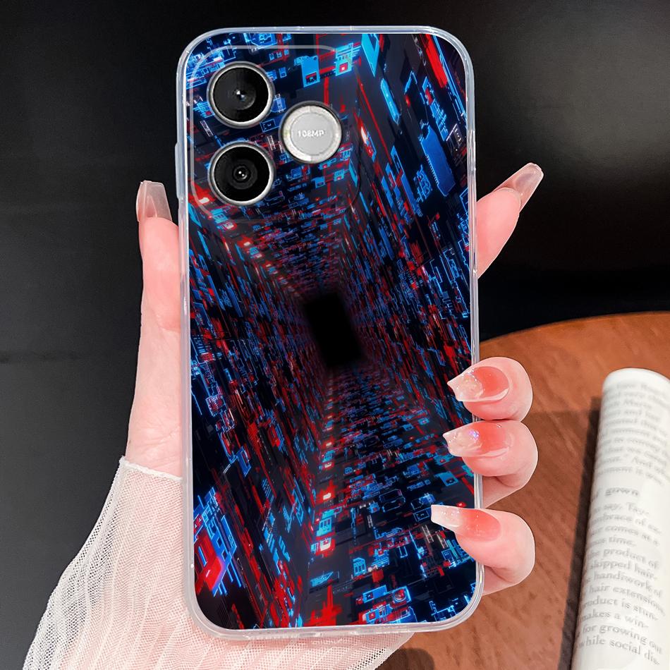 Phone Case For Honor 600 Lite 500 Smart 5G Cute Fish Bubble Phone Cover Soft Transparent Silicone Anti Slip Lightweight Funda