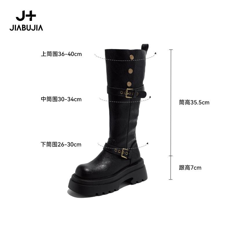 

Single Li Boots Women s 2025 Autumn and Winter New British Style Boots Retro Thick Heel Platform Knight Boots 35