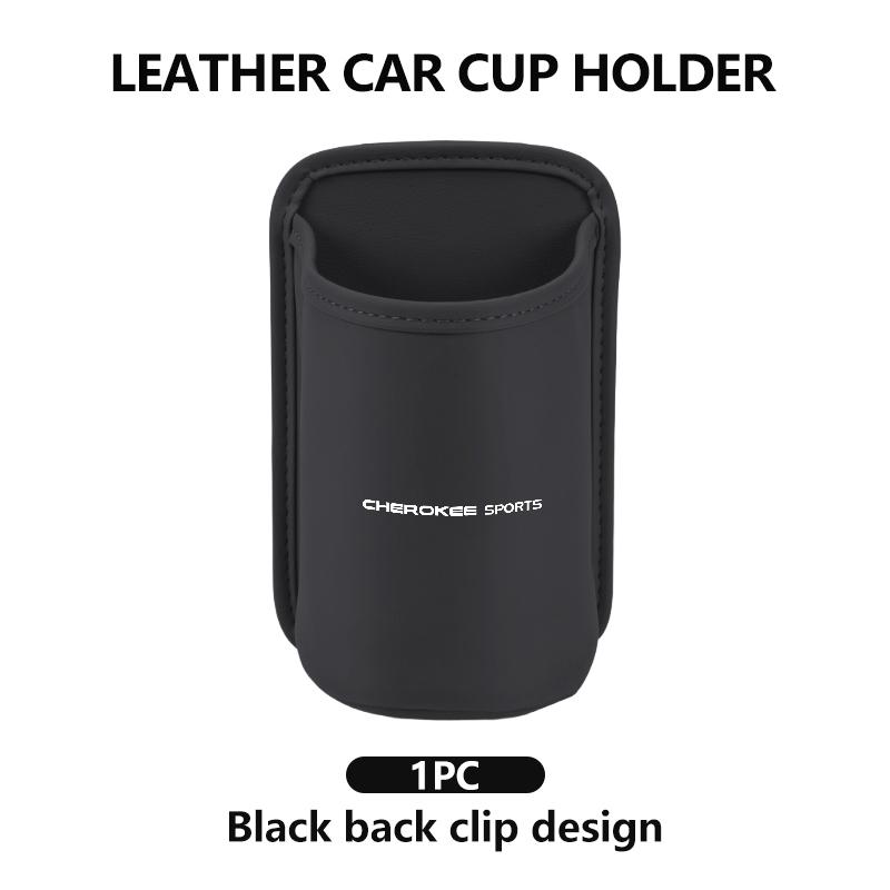 Leather Car Door Cup Holder Organizer Storage Bin Drink Rack Auto Cup Holder For Jeep Wrangler-JK Liberty JL Cherokee Patriot