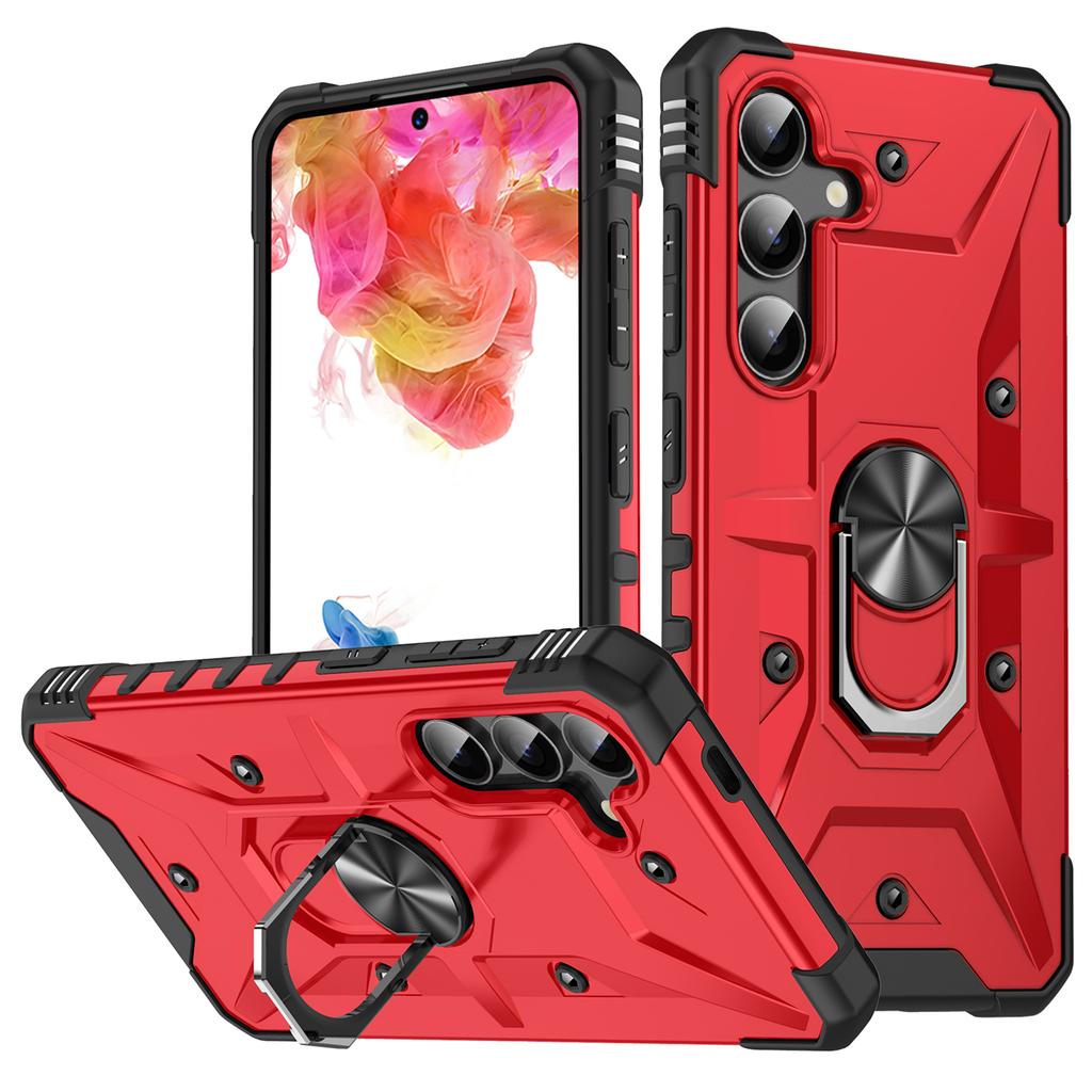 For Samsung Galaxy S25 Case PC+ TPU Anti-Drop Phone Cover with Ring Kickstand