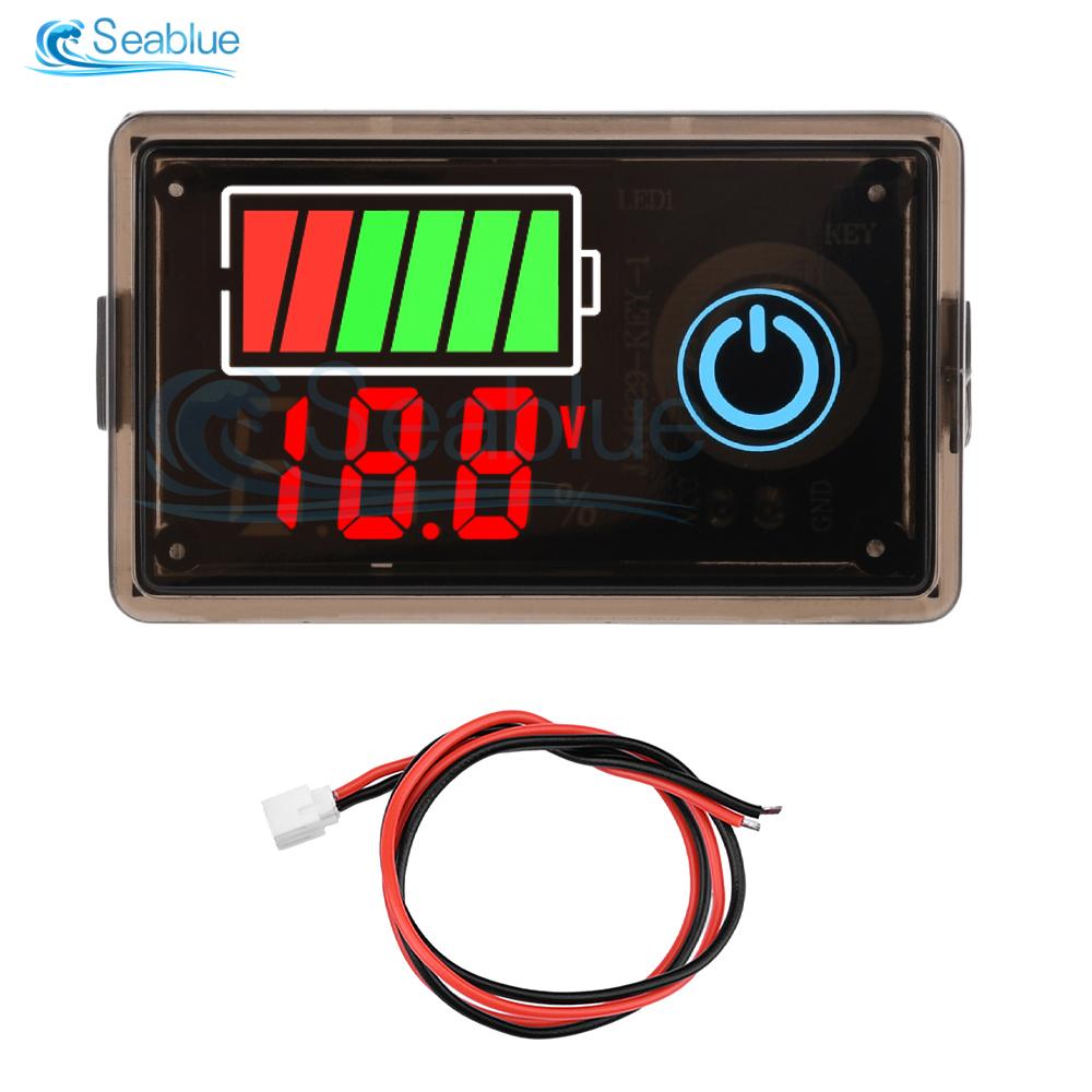 Indikátor úrovně nabití autobaterie 12V 24V 36V 48V 60V 72V Měřič kapacity lithiové baterie Tester Displej LED Tester Voltmetr