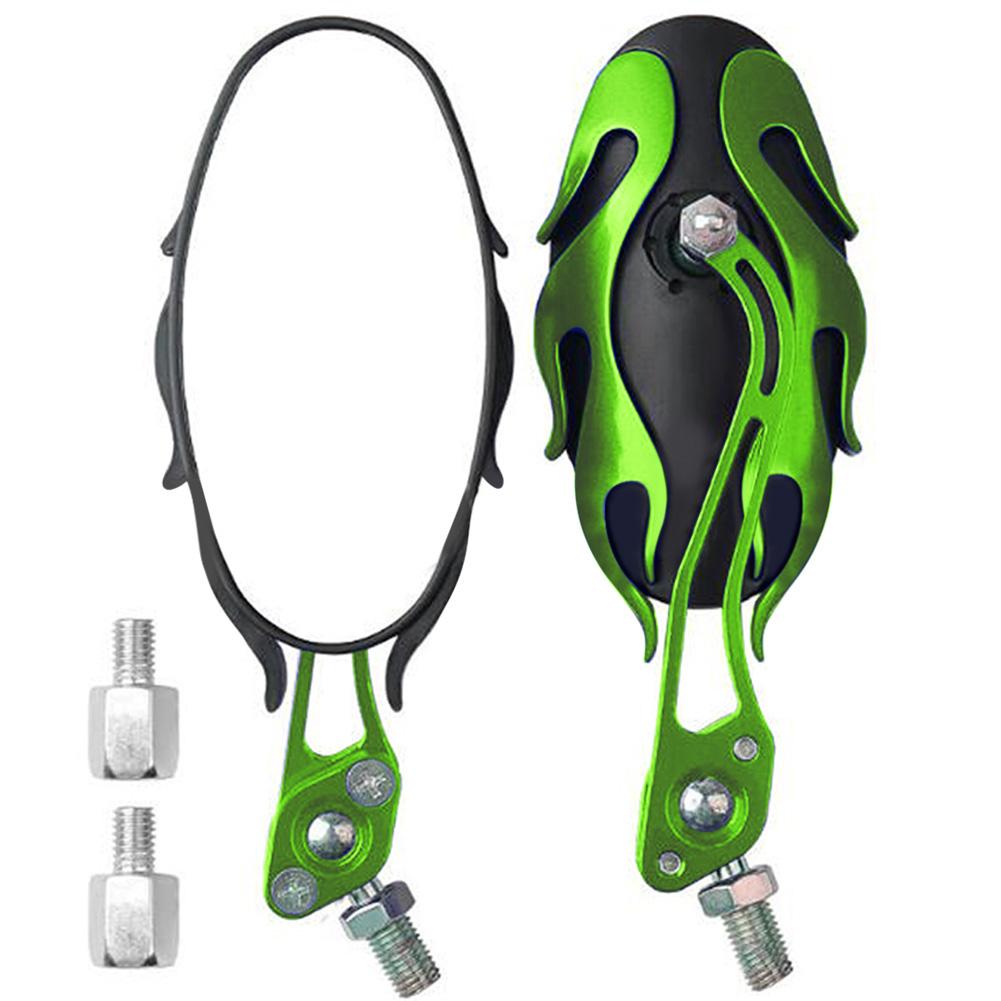 

Motorcycle Rear View Mirror Flame Universal Clockwise Motorcycle Reflector Scooter E-bike Parts Motorbike Mirror green #1