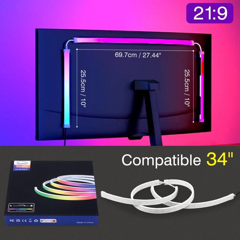 24-34 Inch Game Atmosphere Decorative Lamp Color Real-Time Sync LED Computer Monitor Screen Ambient Backlight Strip Light