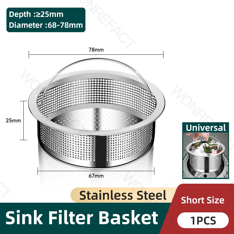 

Kitchen Sink Filter Basket Embedded Filter Basket Anti-Clogging Mesh Strainer With Handle Sink Food Catcher Small Hole Design
